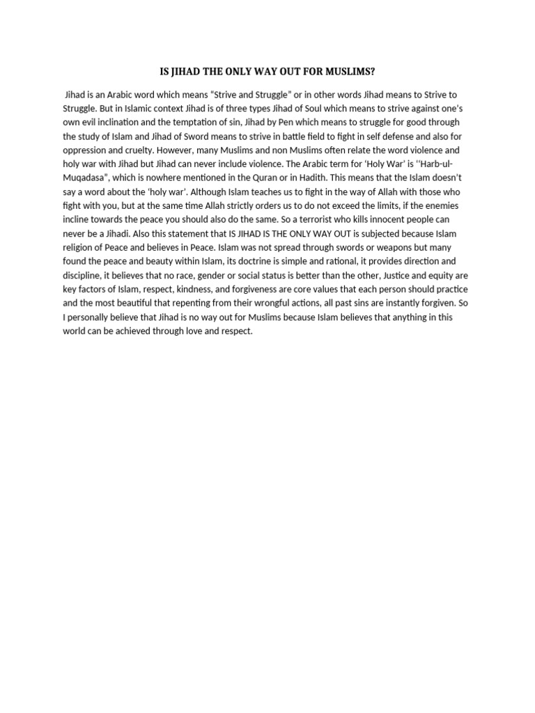 is-jihad-the-only-way-out-for-muslims-pdf