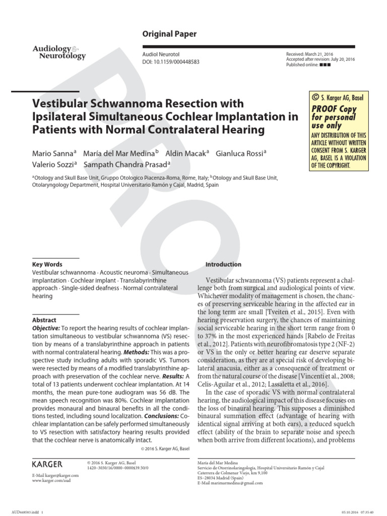 Vestibular Schwannoma Resection With Ips | PDF