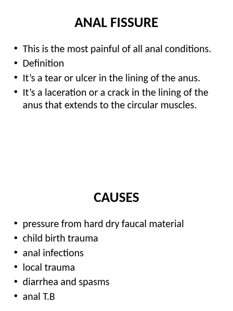 Understanding Anal Fissures and Fistulas | PDF | Medical Specialties ...