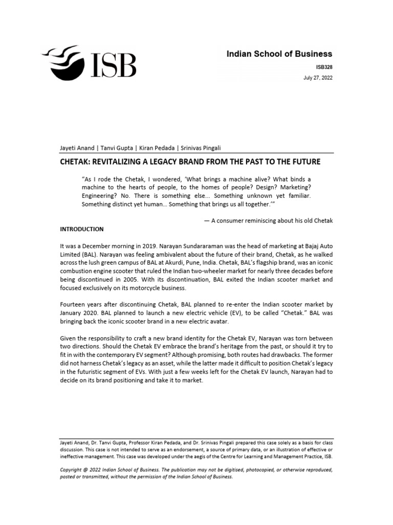 Case Study Bajaj Chetak Pdf