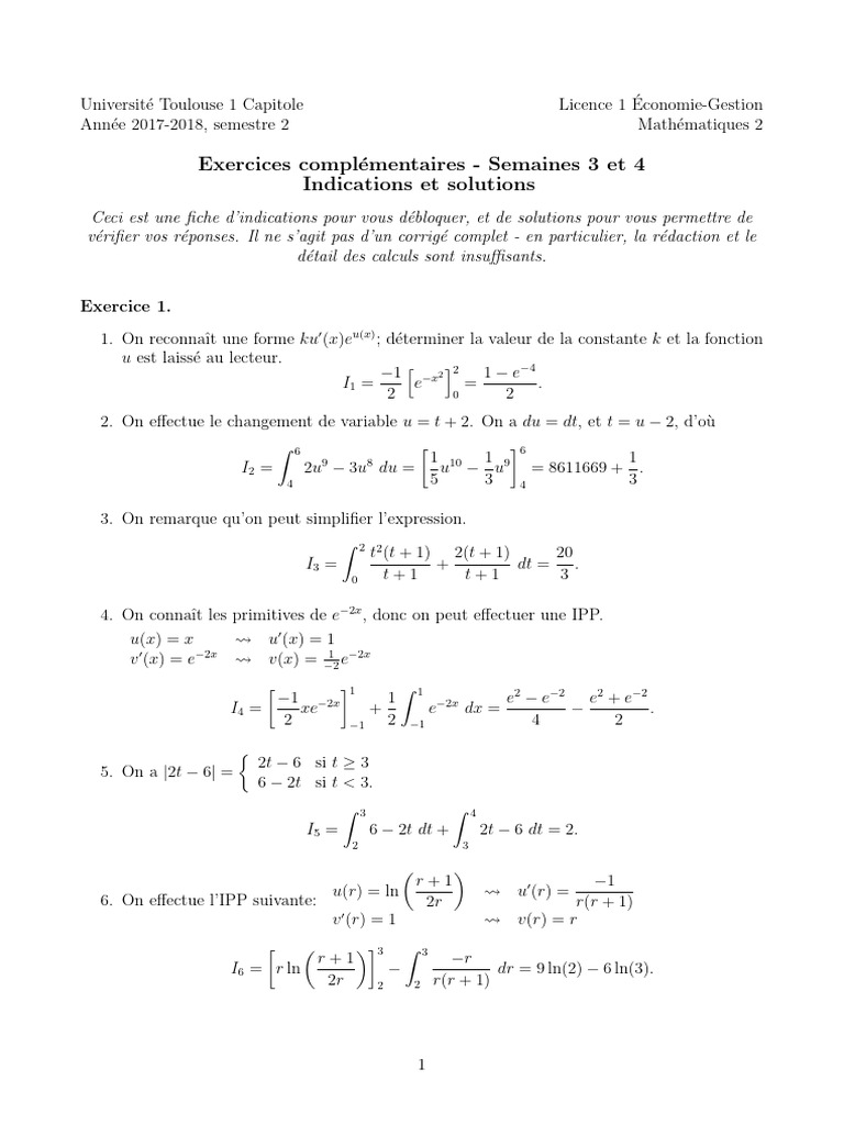 Math Licence1 S2-Soutien2-Indics | PDF