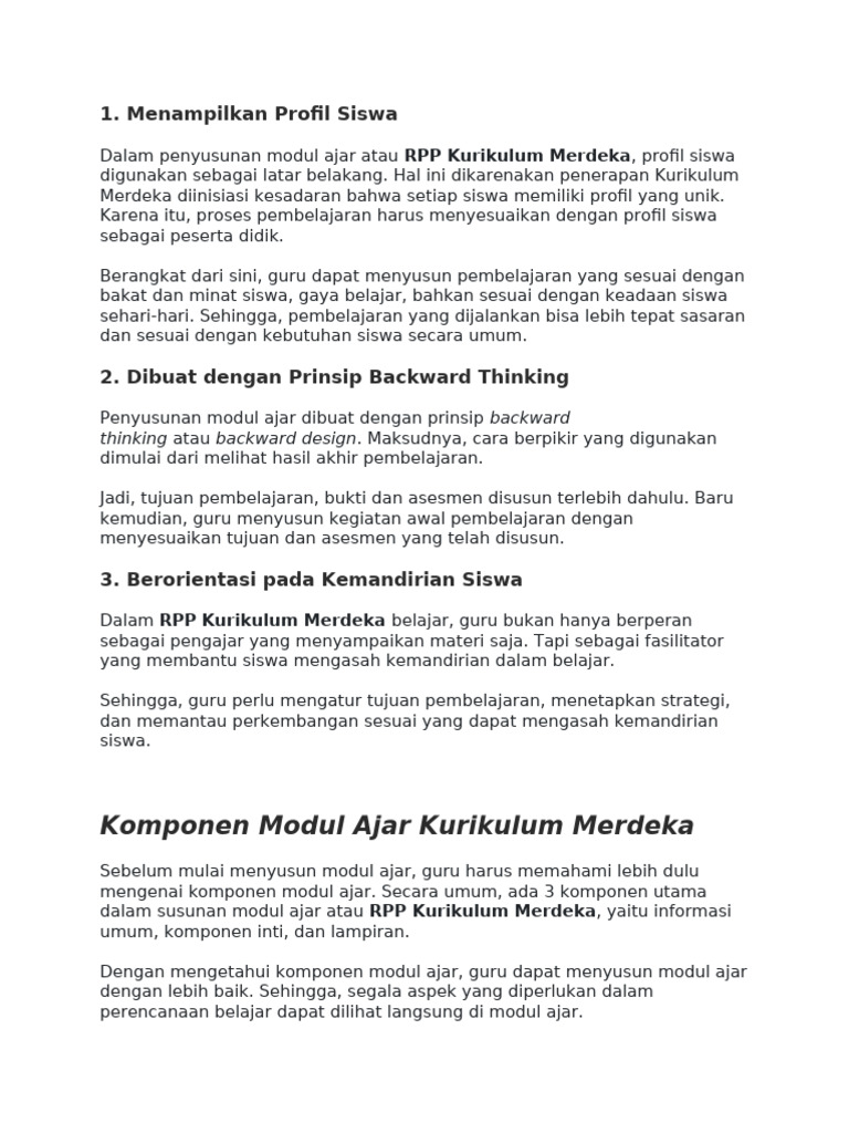 Irja Langkah Menyusun RPP Kurikulum Merdeka | PDF
