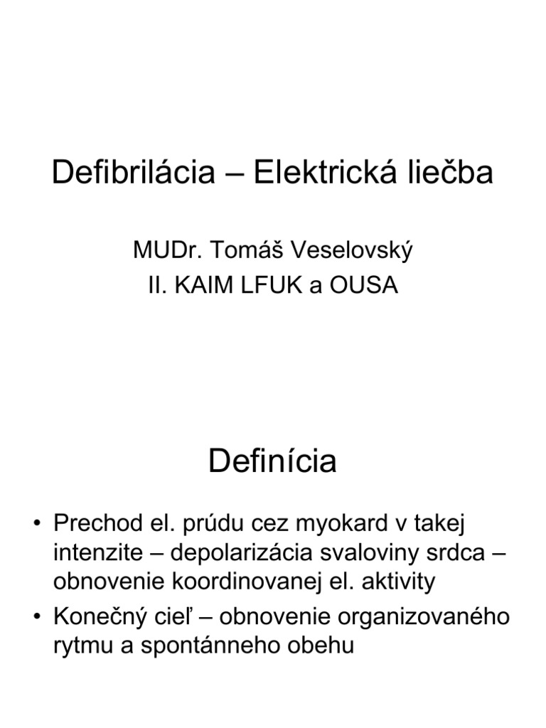 Defibrila CIA - Elektricka Liec Ba I | PDF