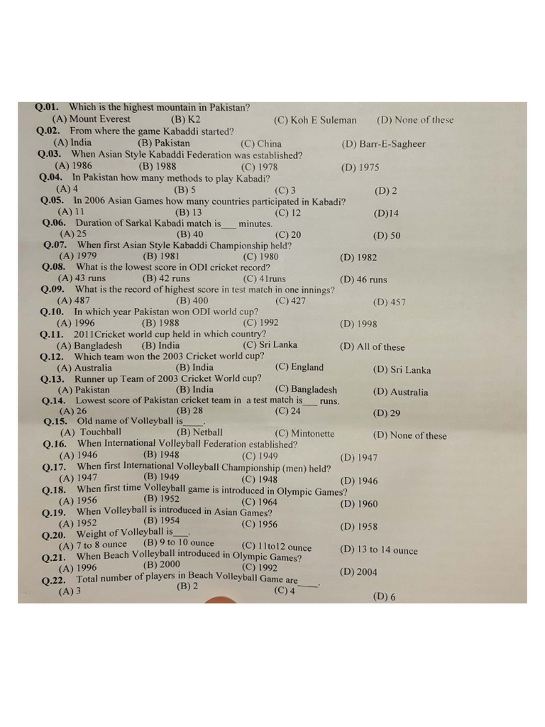 Physical Education Practice Test Texas