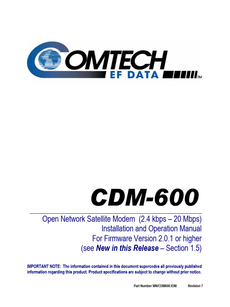 Man MDM cdm600 | PDF | Bit Rate | Low Density Parity Check Code