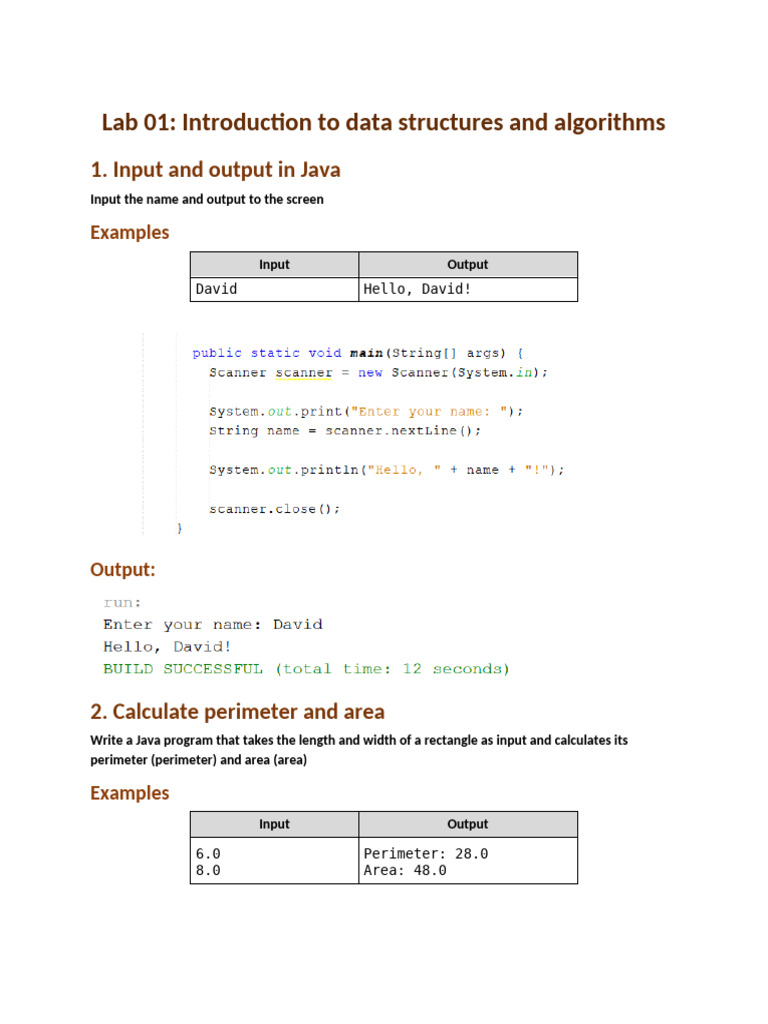 Lab - 01 - Introduction To Data Structures and Algorithms | PDF