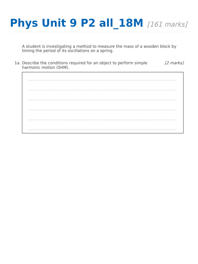 Phys Unit 9 P2 All 18M 1 | PDF