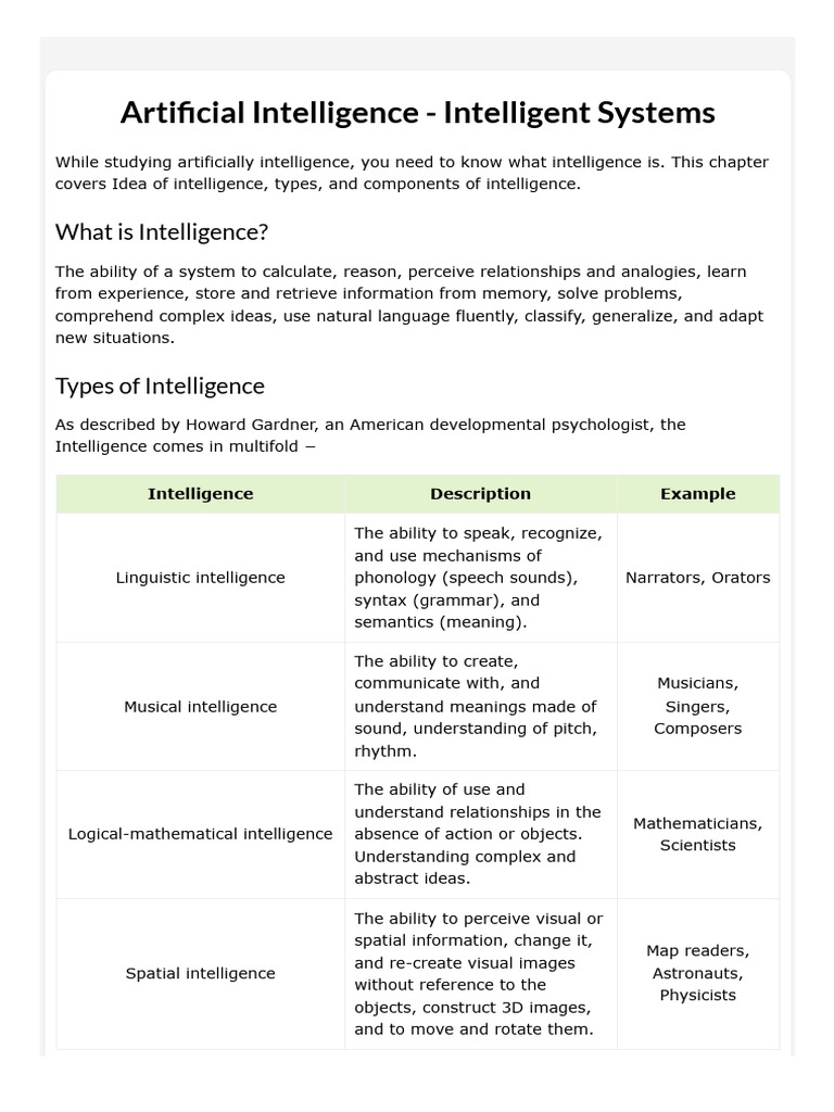 Understanding Types of Intelligence | PDF | Perception | Intelligence