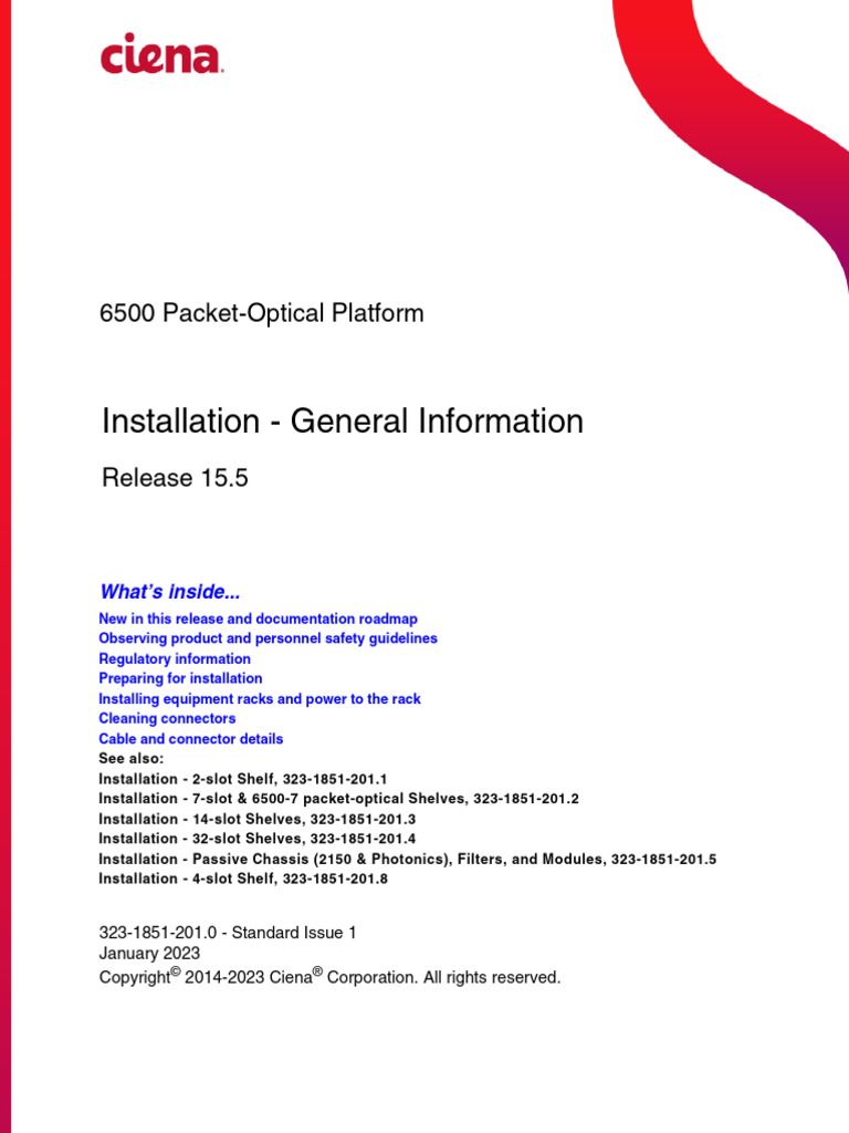 Ciena 6500 Installation Guide 15.5 | PDF | License | Business