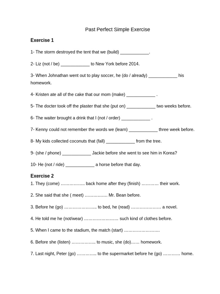 past-perfect-simple-exercise-pdf