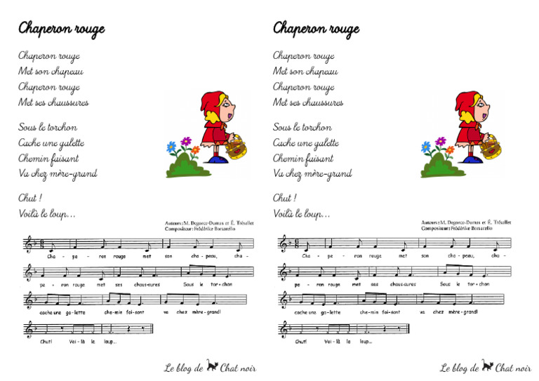 Chaperon Rouge 30 Comptines GS-CP Retz | PDF