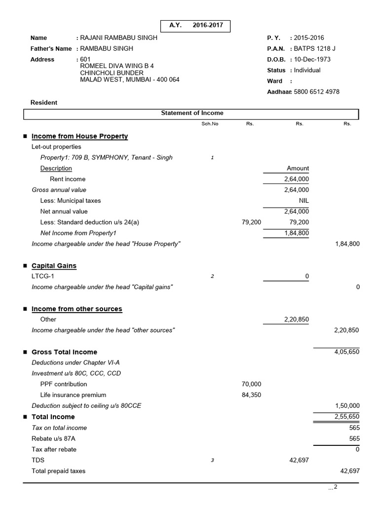Computation of Income - 19.04.2023 | PDF
