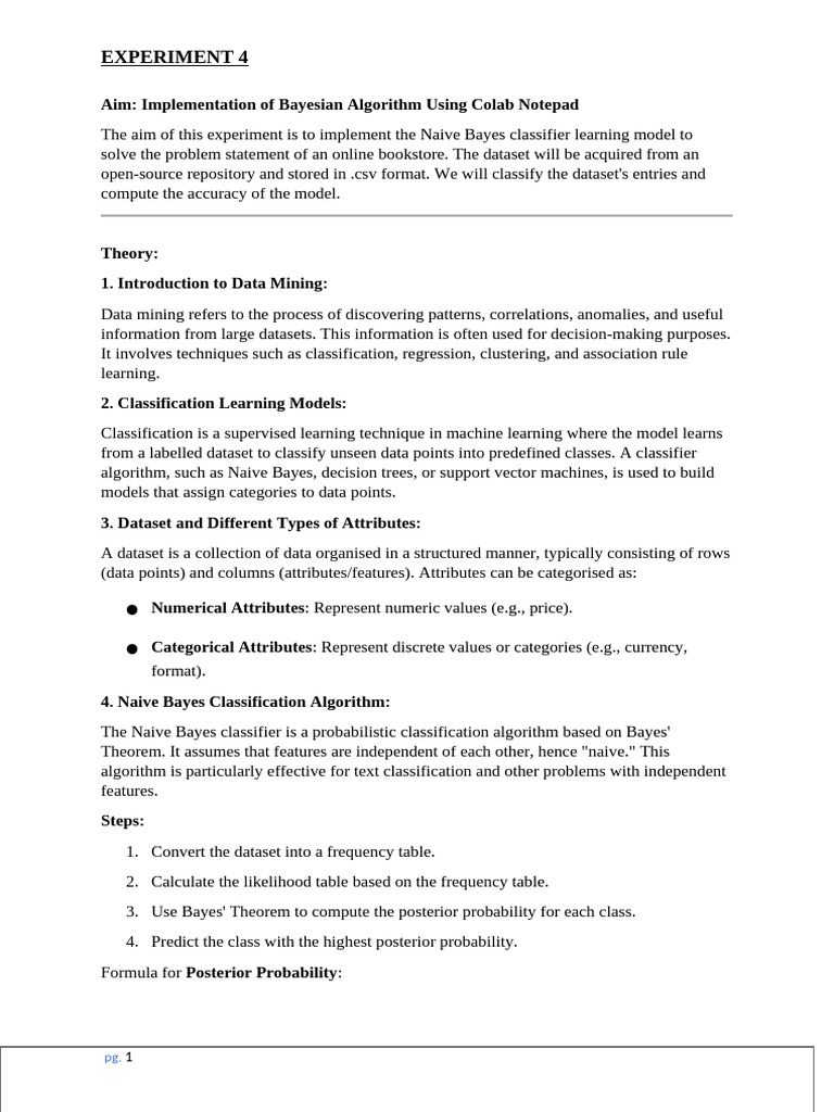 Bayesian Algorithm | PDF