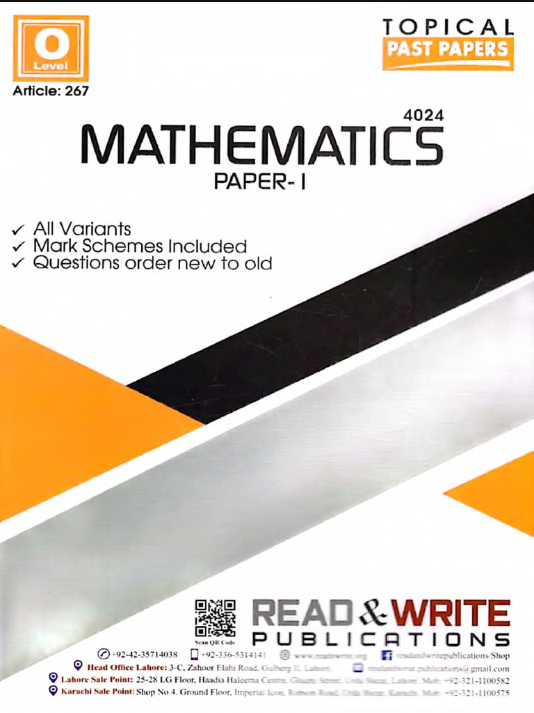 ReadnWrite Maths Paper-1 | PDF