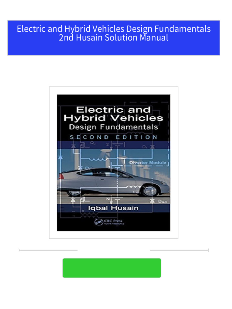 Electric and Hybrid Vehicles Design Fundamentals 2nd Husain Solution