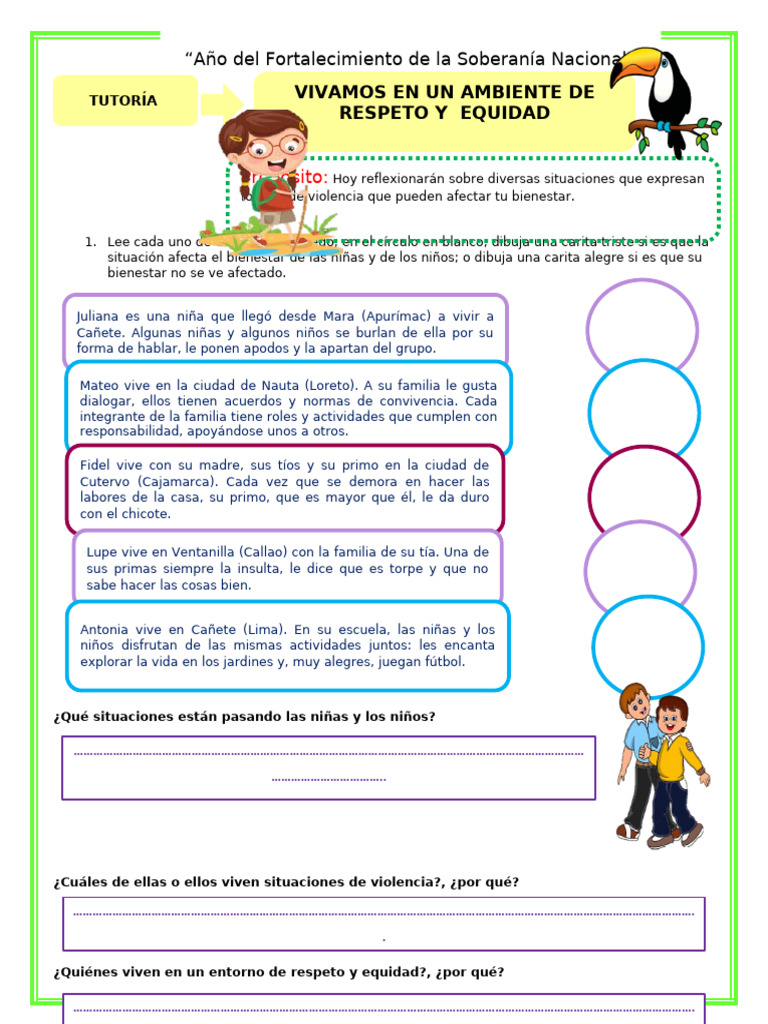 Act-Jueves-Tutoría-Vivamos en Un Ambiente de Respeto y Equidad | PDF ...