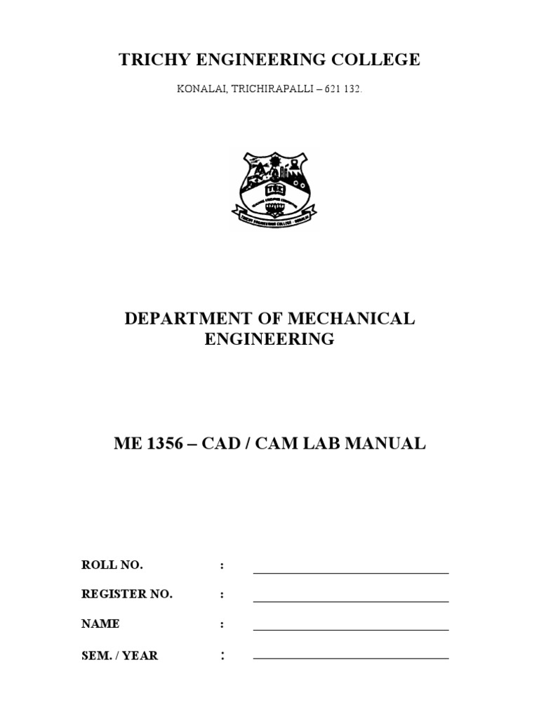 Cad Cam Lab Manual Pdf , (PDF) AutoCAD Lab Manual – IKID