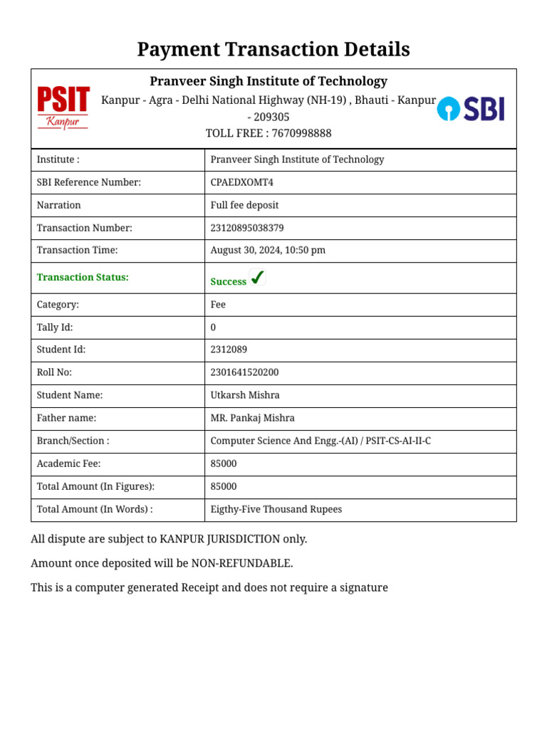 full fee deposit | PDF