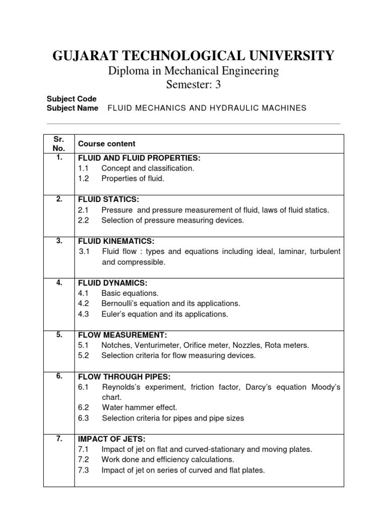 Fluid Mechanics and Hydraulic Machines | PDF | Pump | Fluid Dynamics