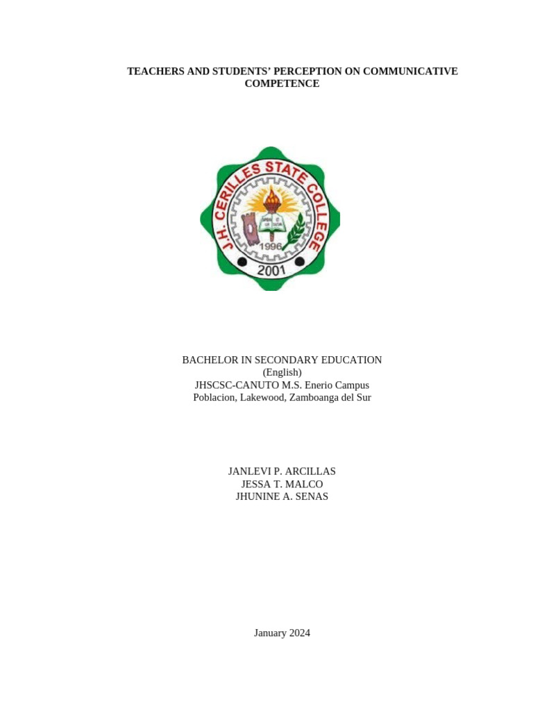 Teachers and Students on Communicative Competence | PDF | English As A ...