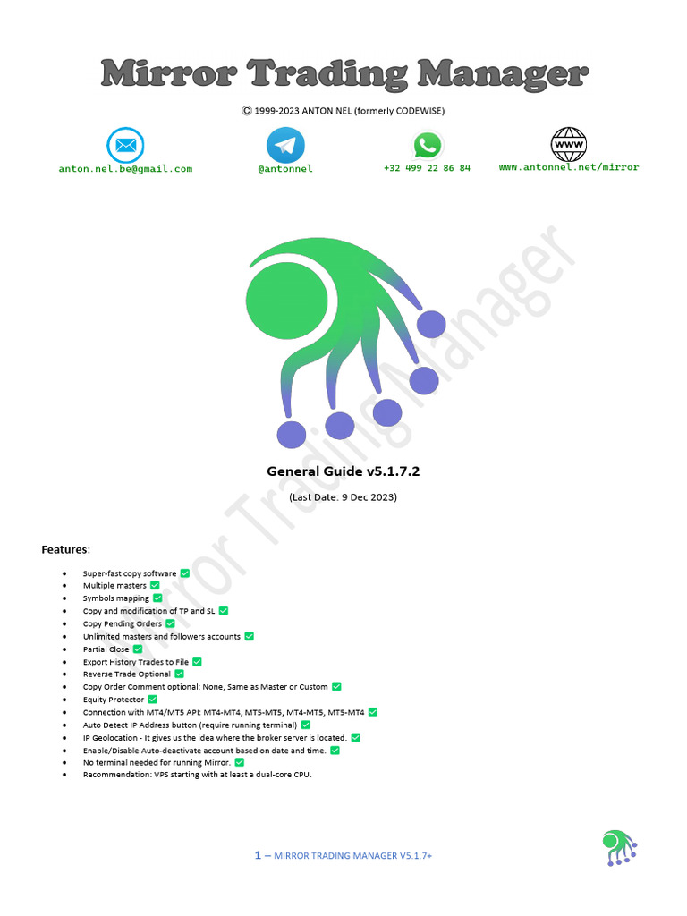02 Mirror Trading Manager General Guide | PDF