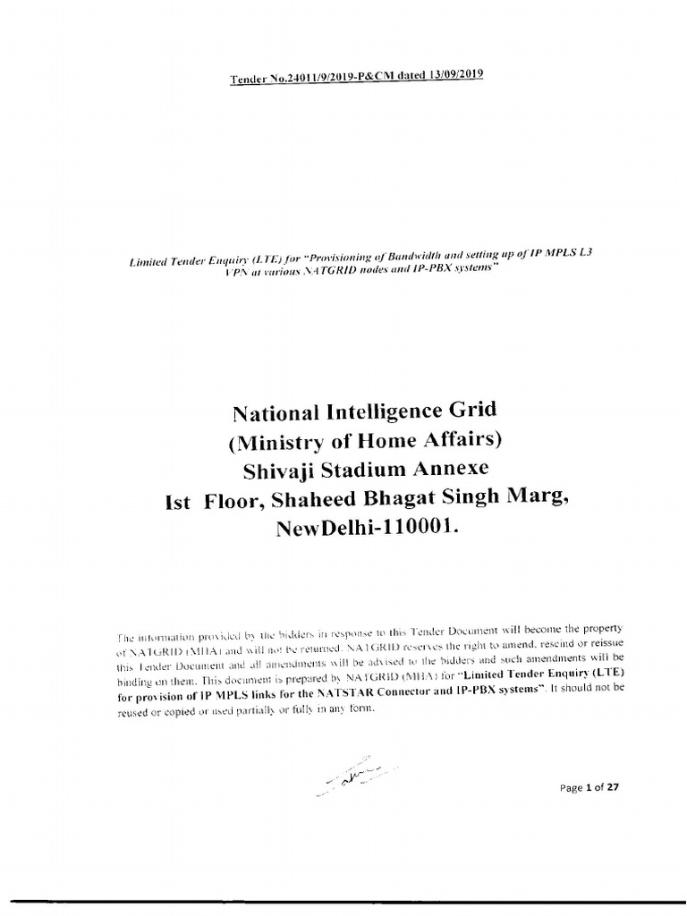 Natgrid Tender | PDF