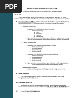 Architectural Service Proposal - Metro South Project