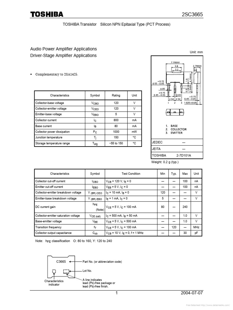 2SC3665-Toshiba Semiconductor | PDF