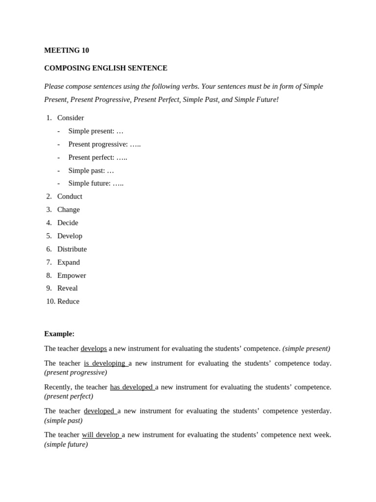 Pertemuan 10-Composing English Sentences | PDF