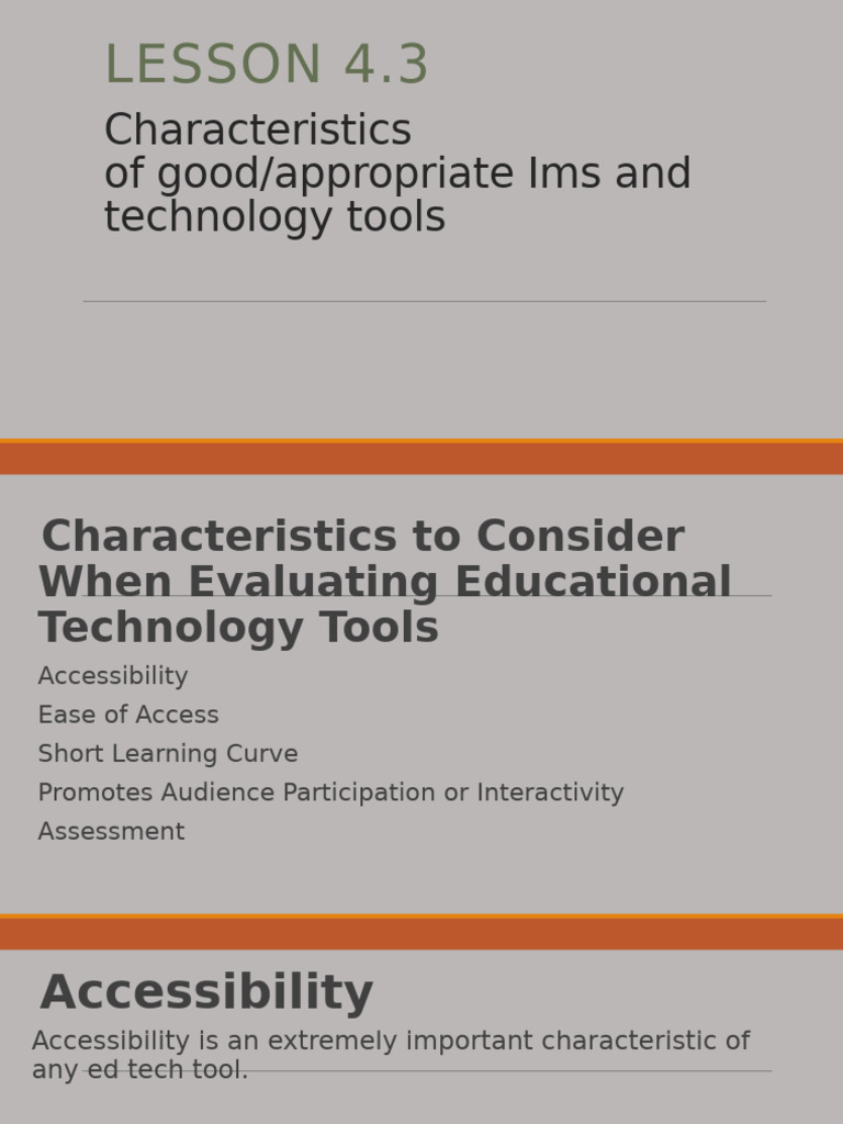 Lesson 4.3: Characteristics of Good/appropriate Ims and Technology ...