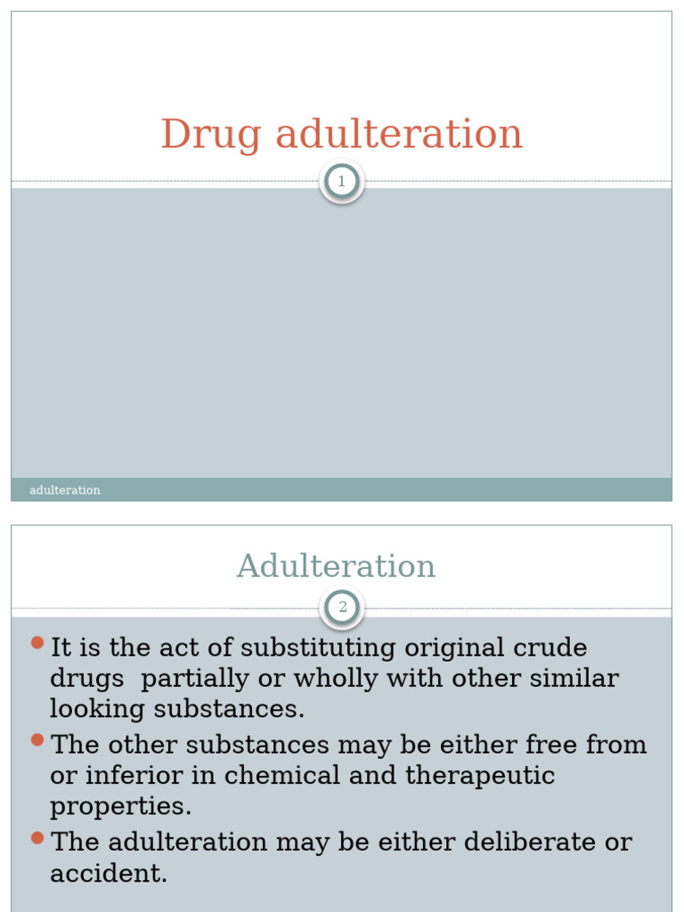 Drug Adulteration | PDF