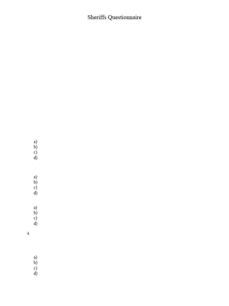 Sheriffs Survey Questions | PDF
