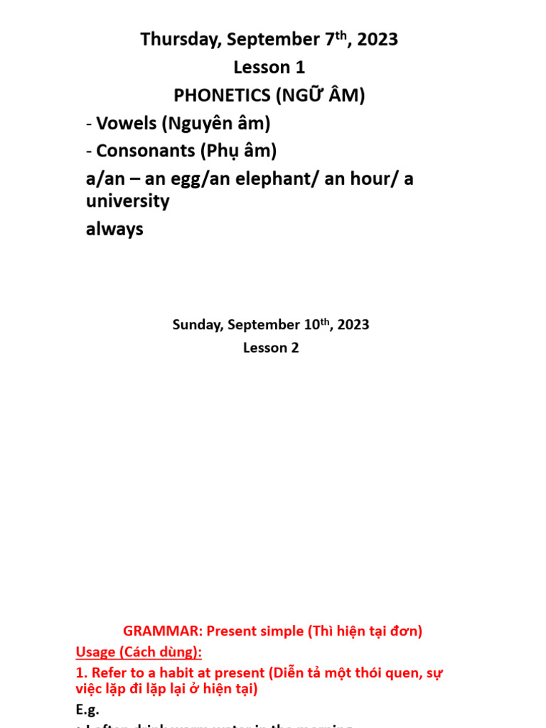 Lesson 1-8 - PreIELTS T8.2023 | PDF