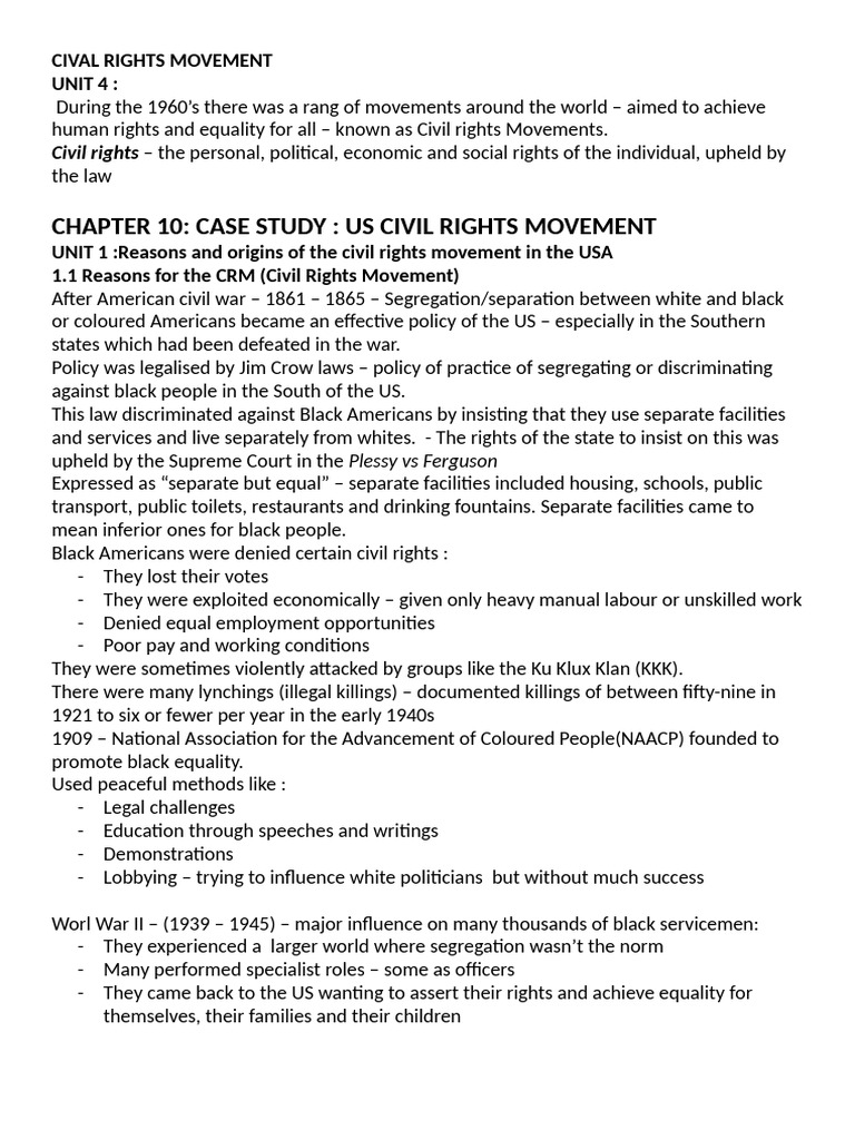 History - Civil Rights Movement | PDF | Martin Luther King Jr. | Social ...