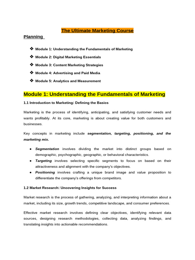 Digital Marketing Course Pdf Free Download 2024 In Hindi