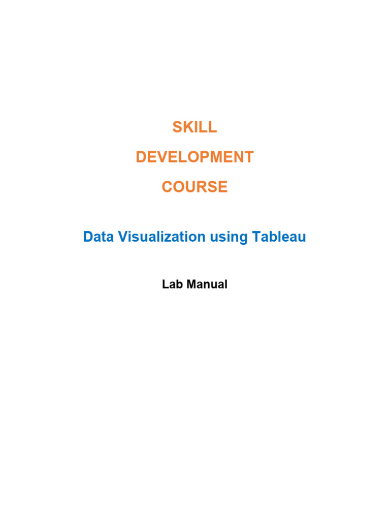 Tableau Data Visualization Lab Manual | PDF | Menu (Computing) | Data