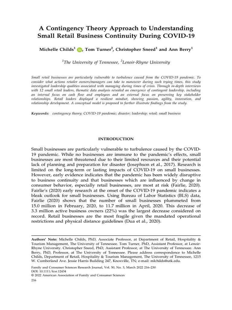 A Contingency Theory Approach To Understanding | PDF