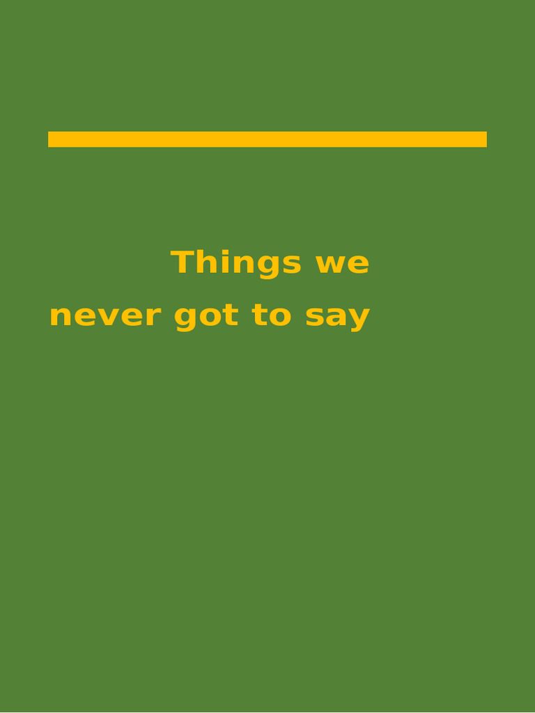 Things We Never Got To Say PDF