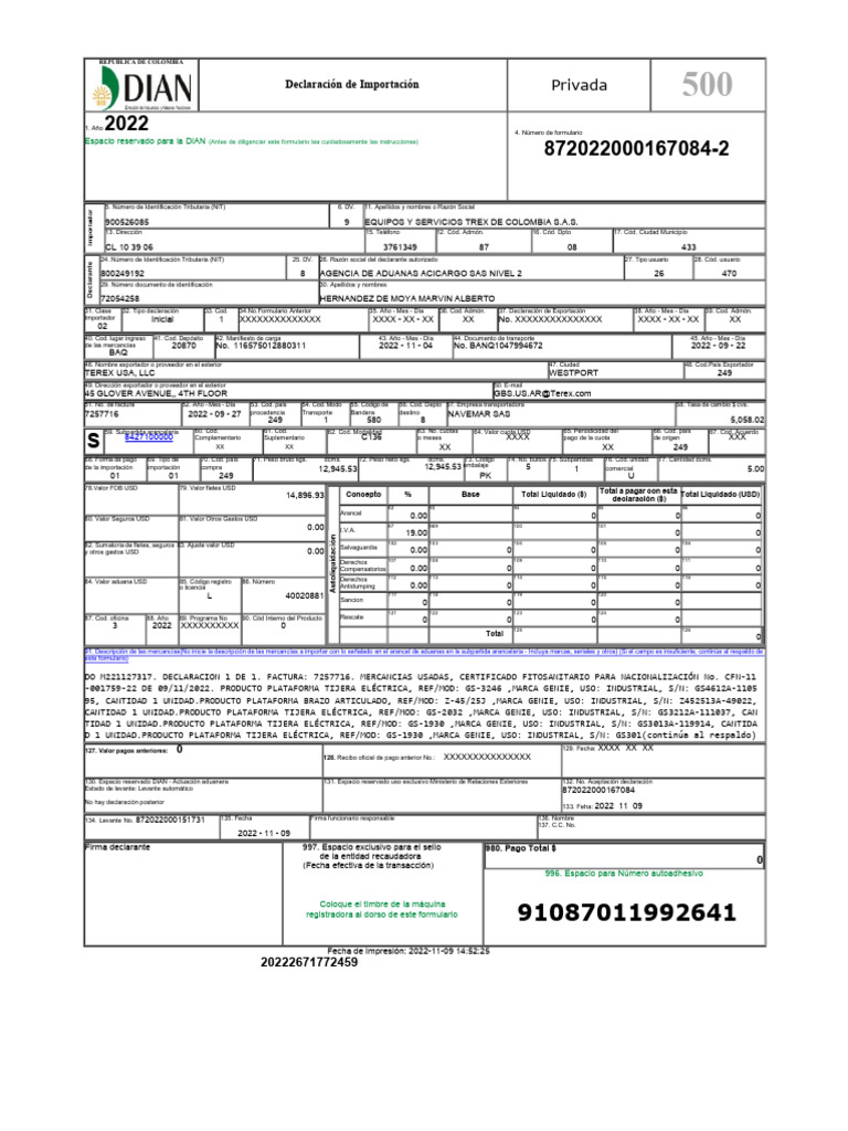 Tet22 Declaracion De Importacion Pdf