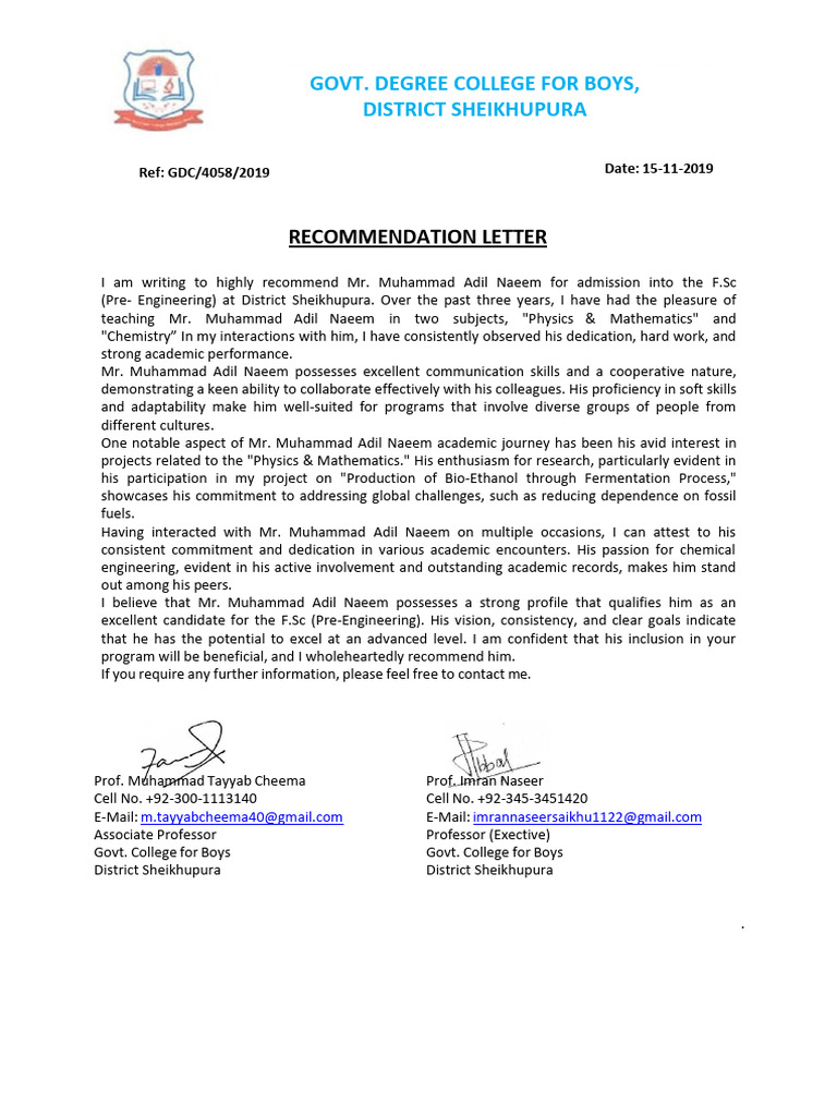 F.Sc Pre-Engineering Recommendation | PDF