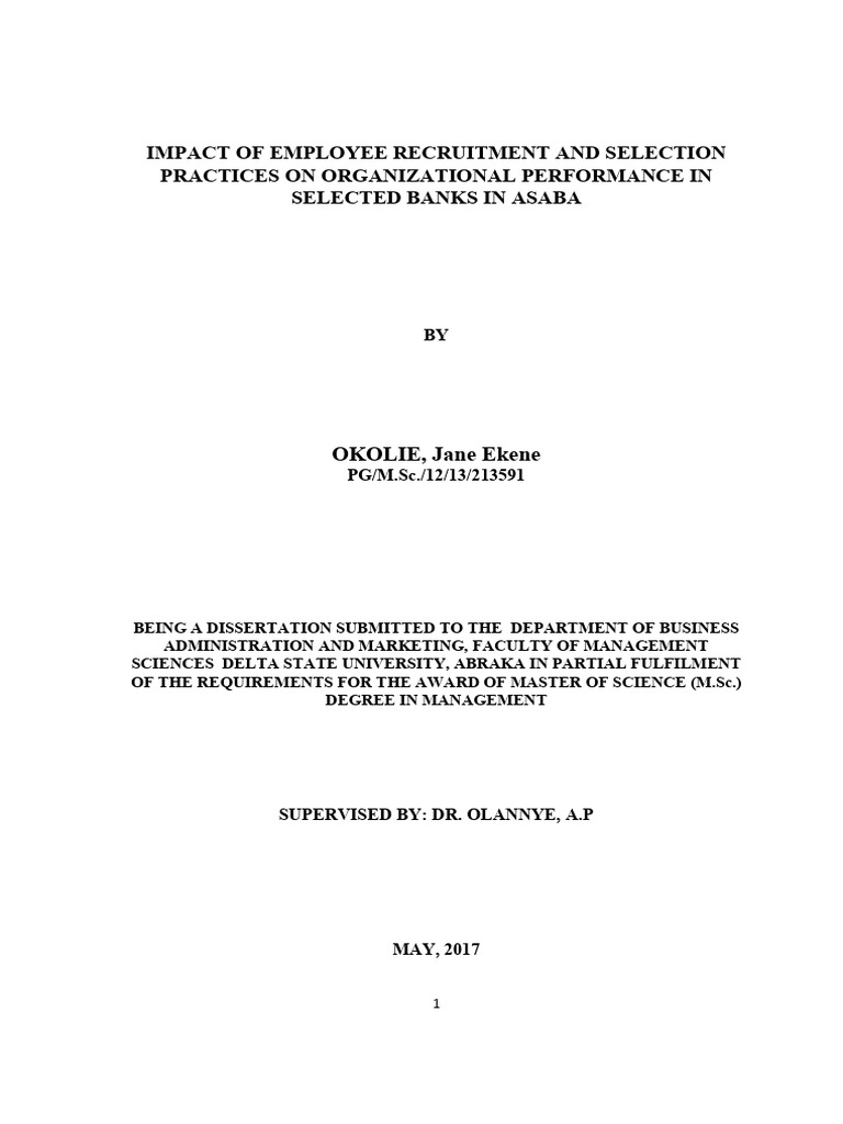 Impact of Employee Recruitment and Selection Practices On ...