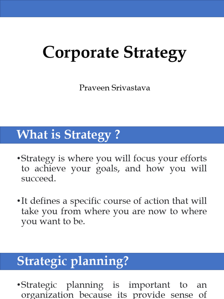 Corporate Strategy | PDF
