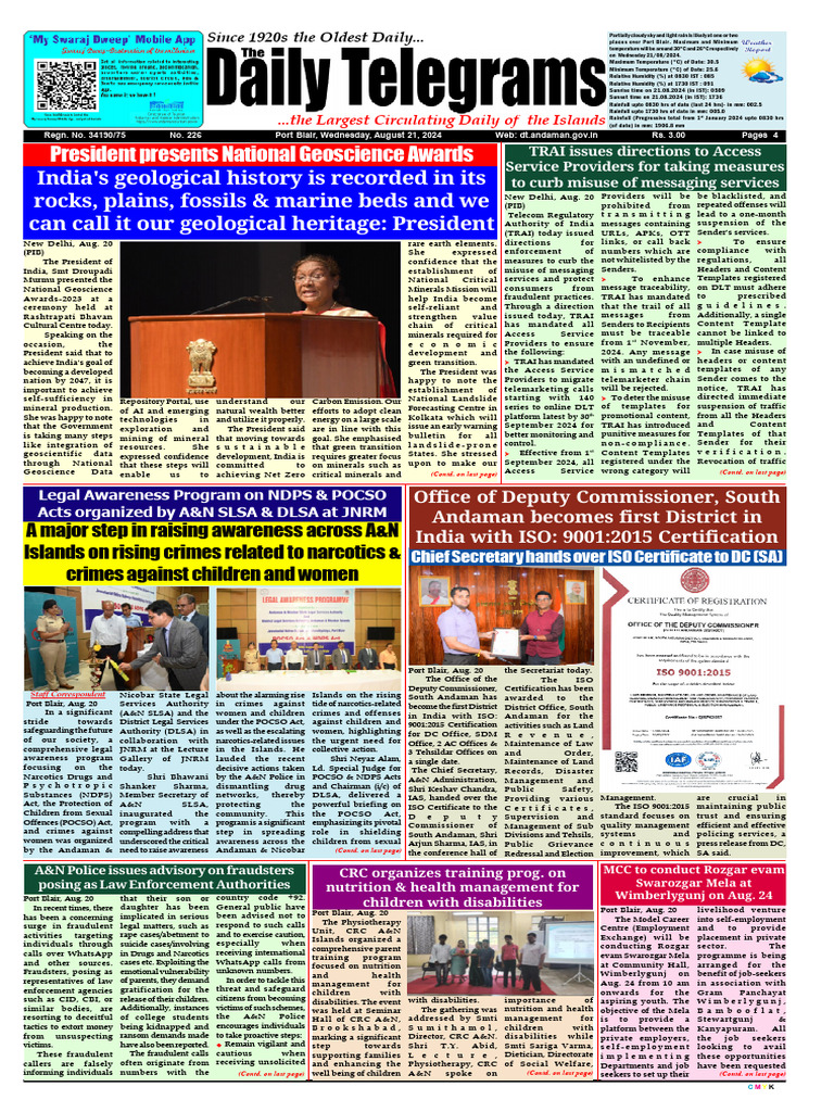The Daily Telegrams, August 21 | PDF