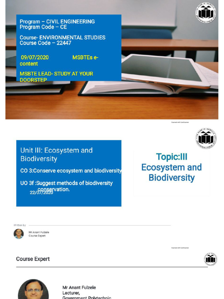 UNIT 3 Ecosystem and Biodiversity EST | PDF