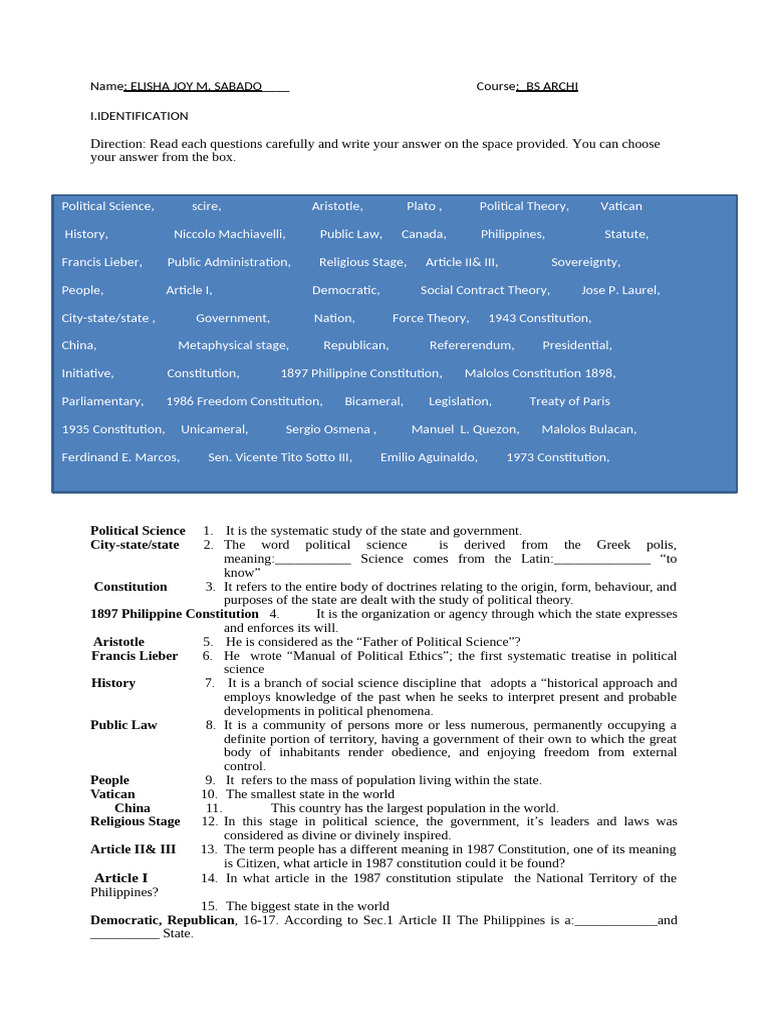 Quiz (Open Notes and Unannounced Lol) | PDF