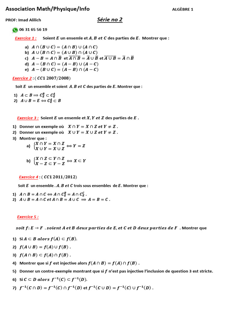 Serie 2 Prof Imad | PDF