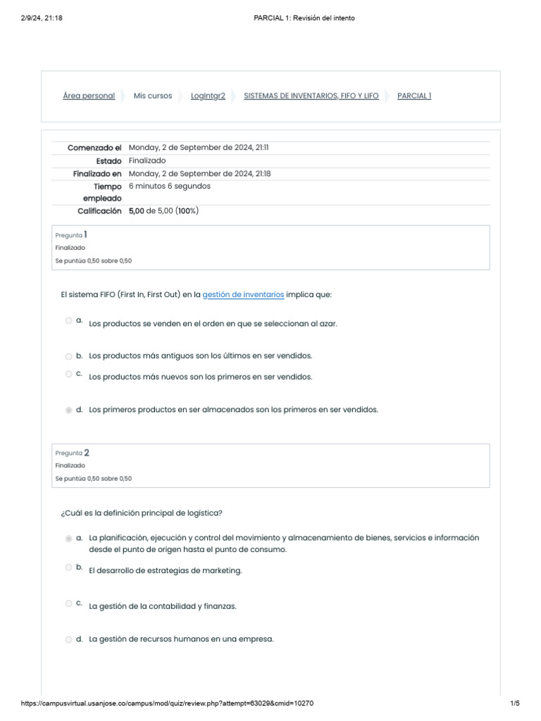 PARCIAL 1 - Logistica | PDF | Inventory | Computers