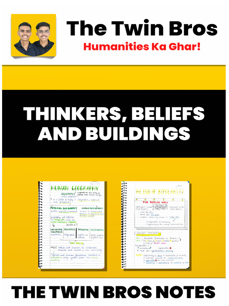 THINKERS, BELIEFS AND BUILDINGS Notes by The Twin Bros | PDF