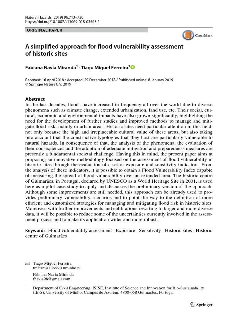 A Simplified Approach For Flood Vulnerability Assessment | PDF