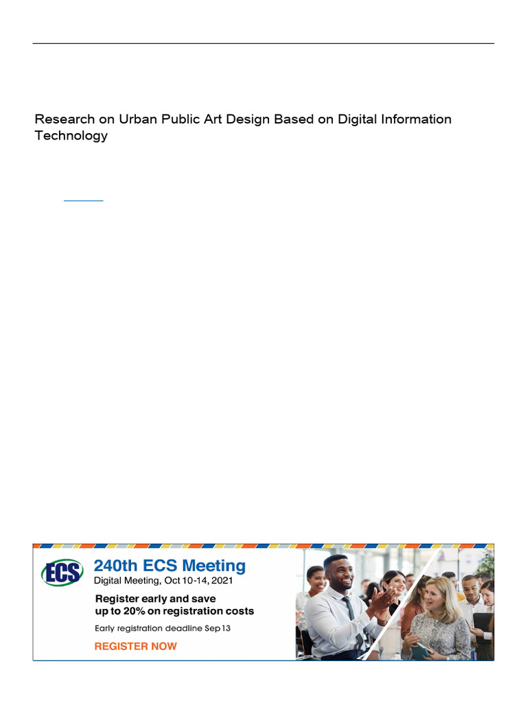 Research On Urban Public Art Design Based On Digit | PDF